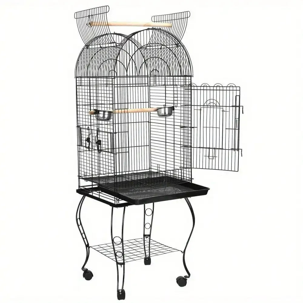 Bird Cage Durable Steel Birdcage Parrot Lovebird Multiple Size w/ Rolling Stand
