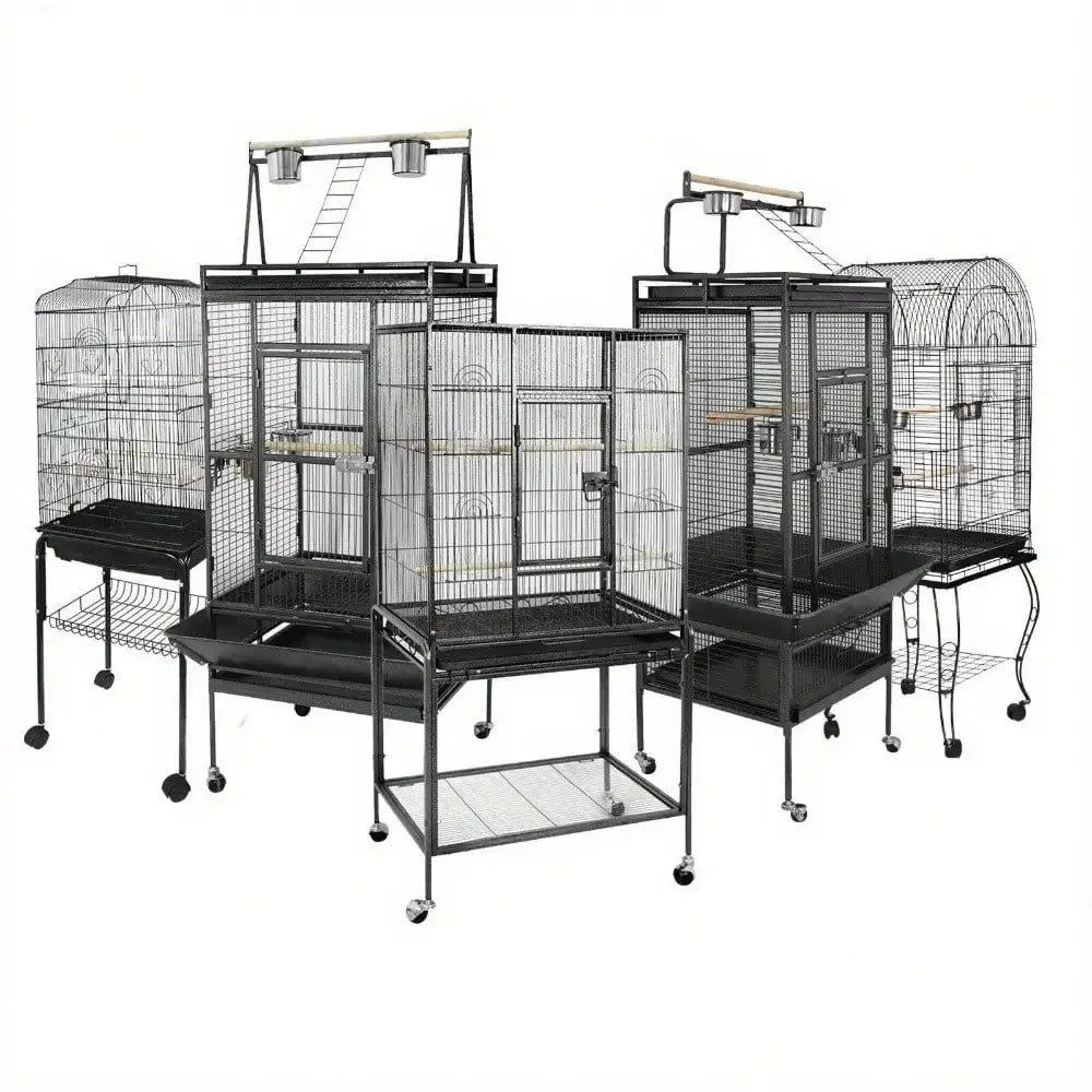 Bird Cage Durable Steel Birdcage Parrot Lovebird Multiple Size w/ Rolling Stand