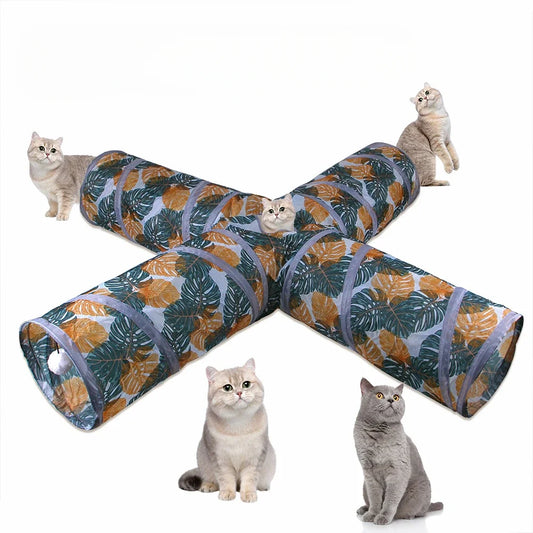 1Pcs Cat Tunnel Pet Supplies S T Pass Play Tunnel Foldable Cat Tunnel Cat Toys Breathable Drill Barrel for Indoor Loud Paper