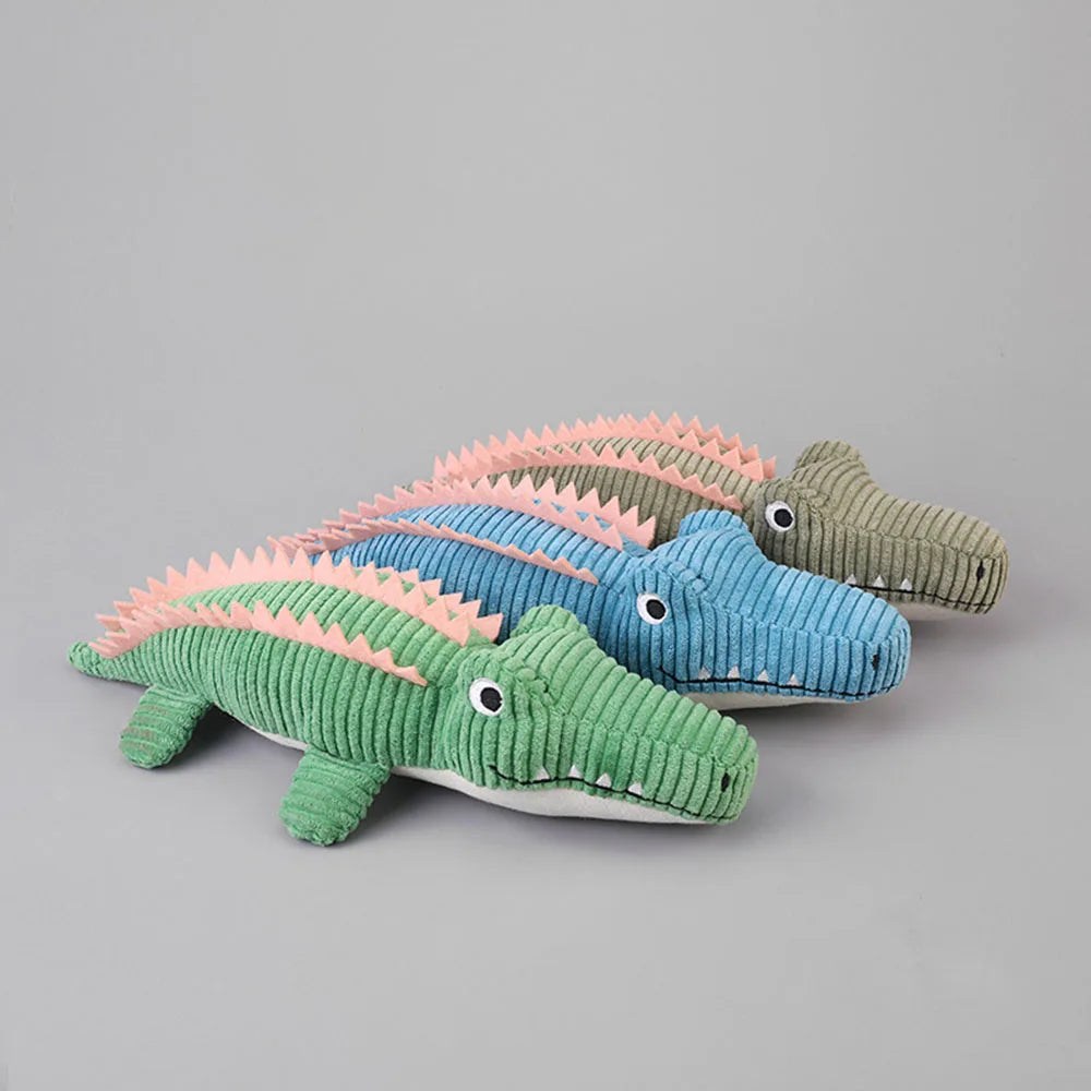 Realistic Crocodile Plush Dog Toy - Squeaky Chew Toy for Puppies, Bite-Resistant Molar Teeth Cleaning, Interactive Pet Toy