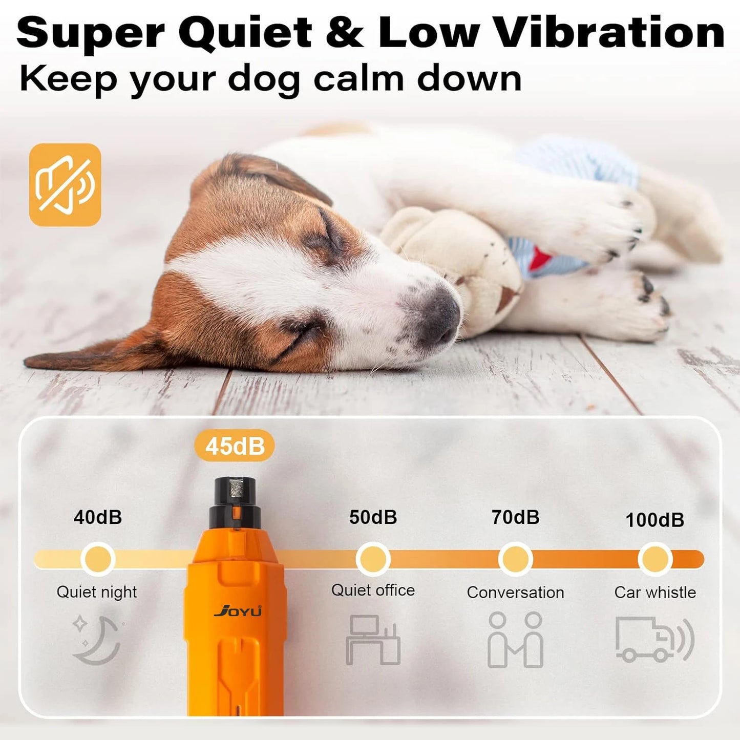 6-Speed Dog Nail Grinder  Enhanced Pet Nail Grinder Super Quiet Rechargeable Electric Dog Nail Trimmer Painless paws grooming