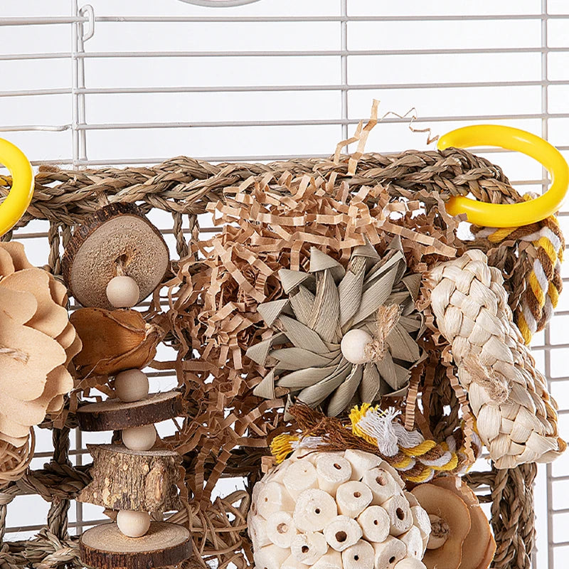 Parrot toys, bird toys, bird supplies, grass balls, water plants, climbing nets, biting toys, damaging toys